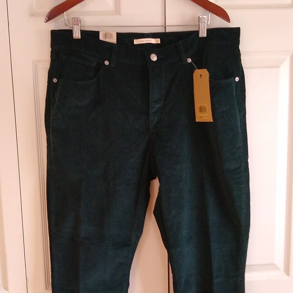 Levi's Classic straight Corduroy jeans size 33 deep fall green pants - Picture 2 of 9